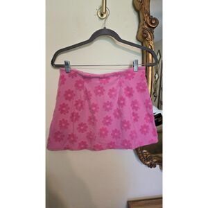 American Eagle SKORT Terry Cloth Mini Pink Daisy Small